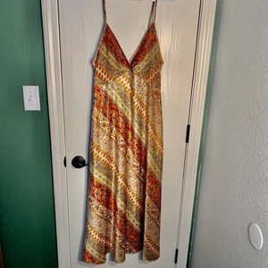 Oscar de la Renta Boho Slip Floral Print Dress